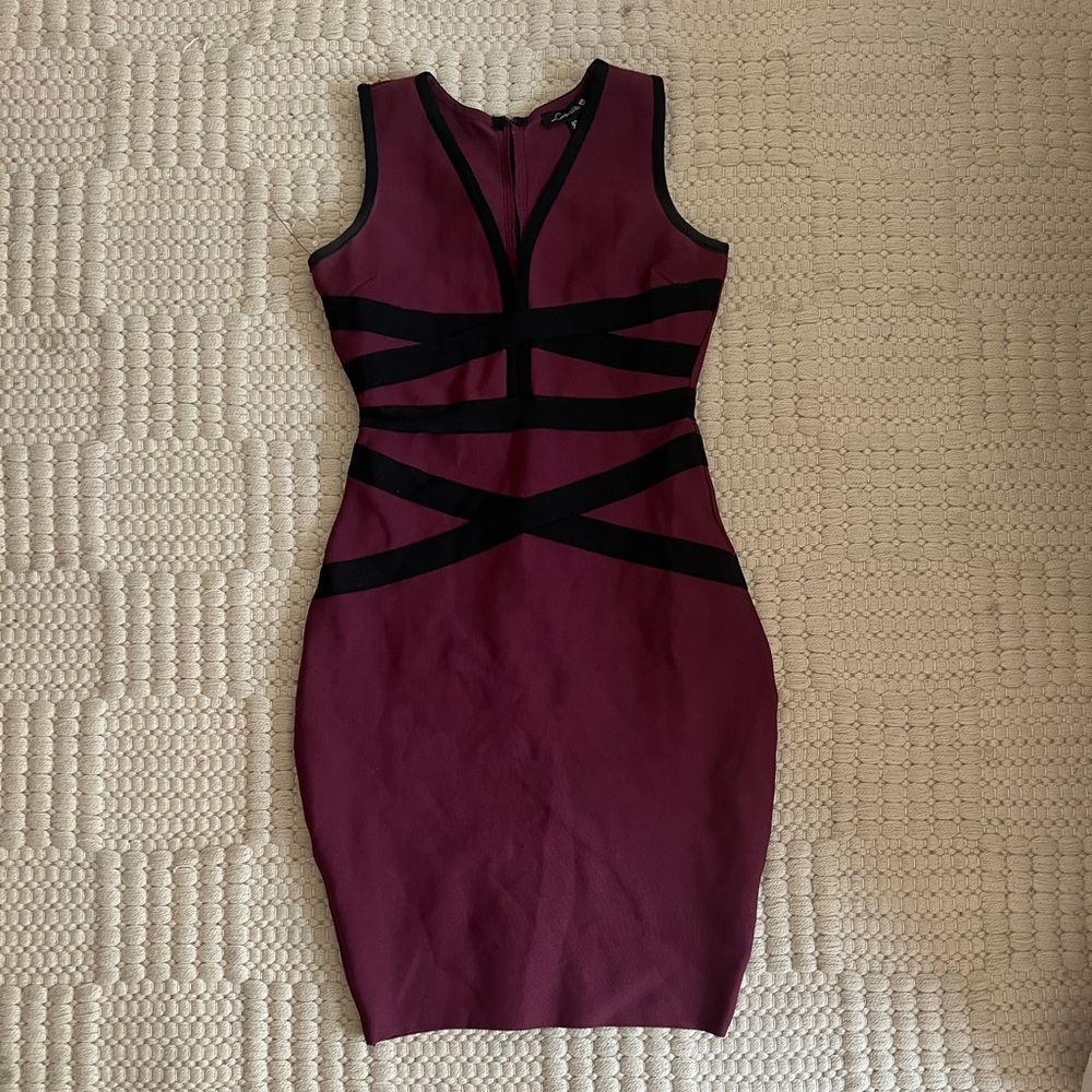 Burgundy Bandage Dress